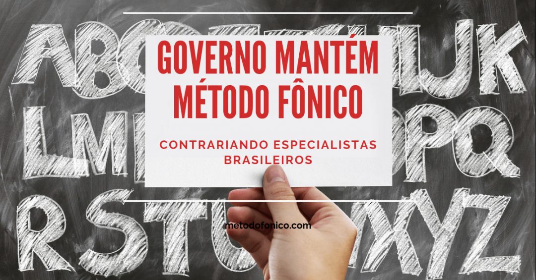 Método fônico será utilizado pelo Governo na ALFABETIZAÇÃO